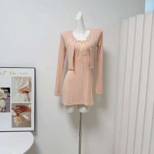 Hotdog Two-Piece Sun Protection Cardigan and Lace Cami Dress Set for Women