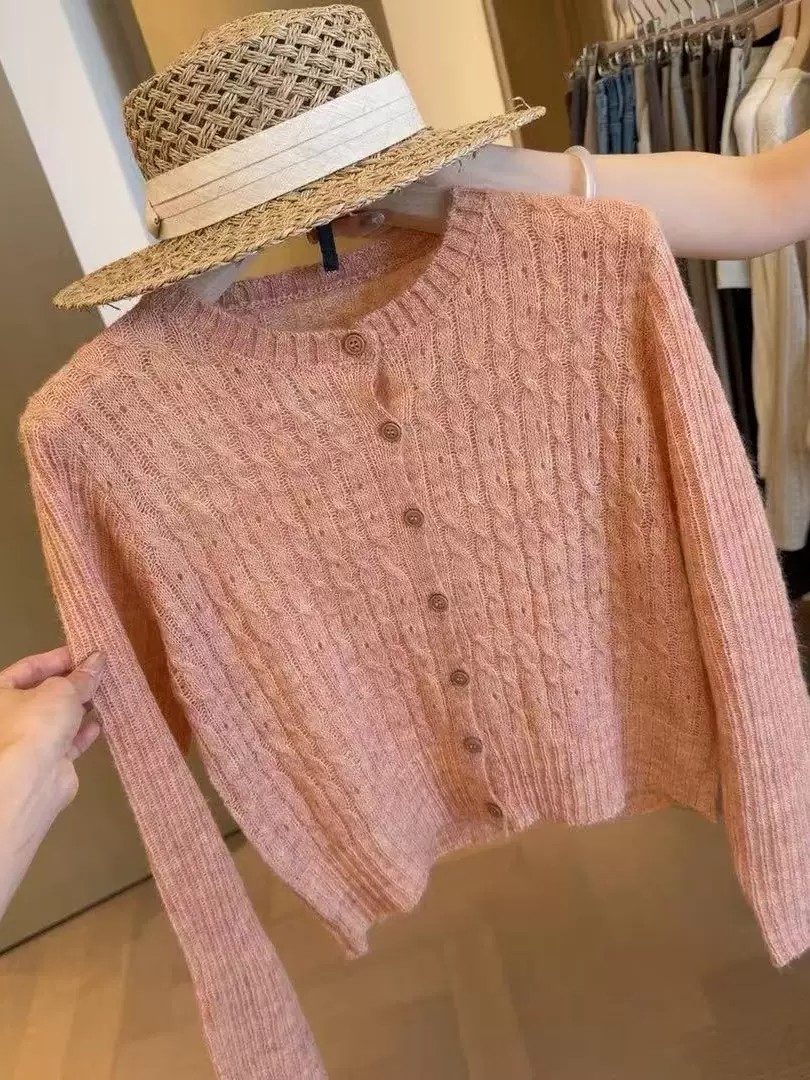 Grapefruit Soda Soft Polo Neck Cable Knit Base Layer Women Autumn Pullover Sweater