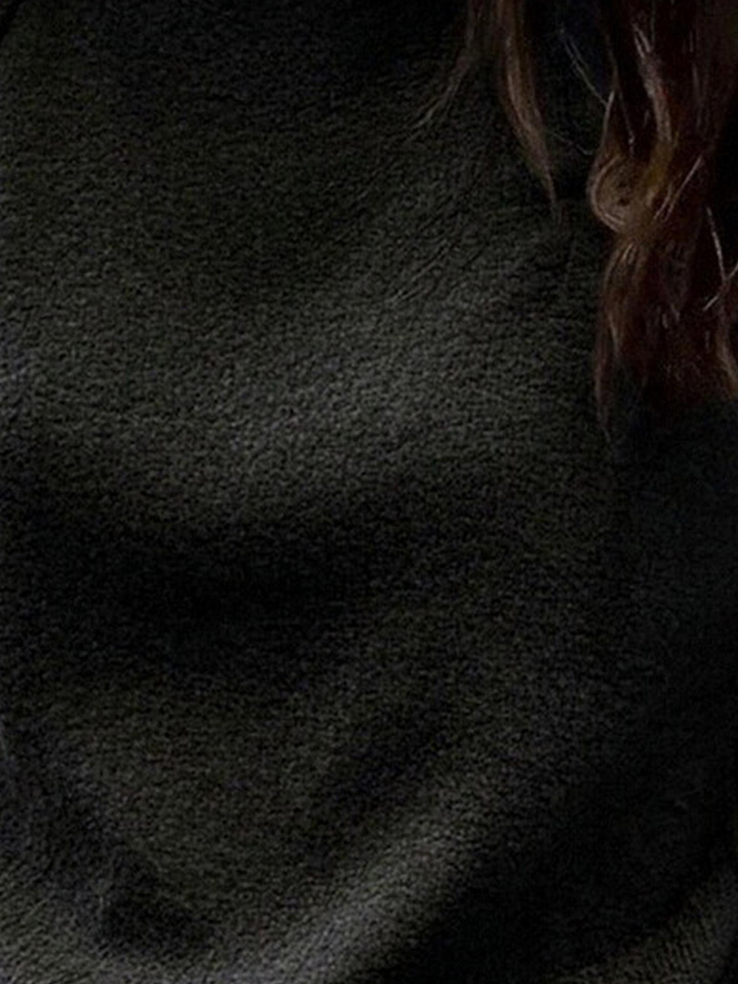 Black Stand Collar Off-Shoulder Knit Top for Women Fall 2026 - Image 2